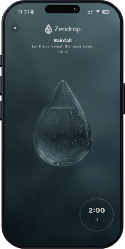 Zendrop two-minute rainfall reset screen